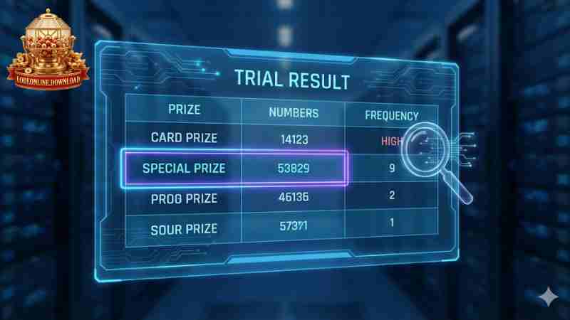 Bảng kết quả giả lập giúp người chơi nhận diện các bộ số tiềm năng.