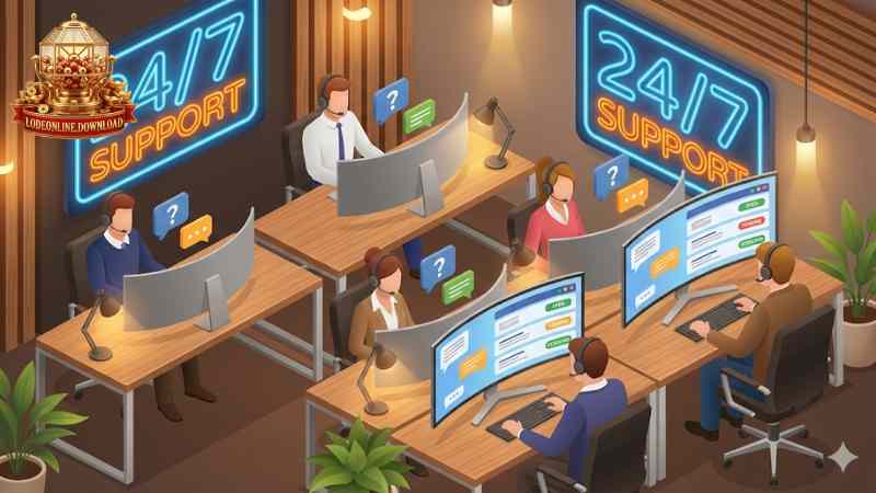 Đội ngũ hỗ trợ viên đang giải đáp thắc mắc cho người chơi.