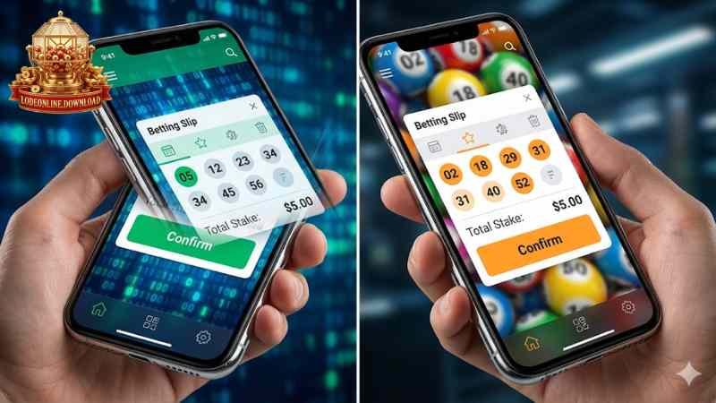 Giao diện đặt cược lô đề trực quan trên màn hình điện thoại.