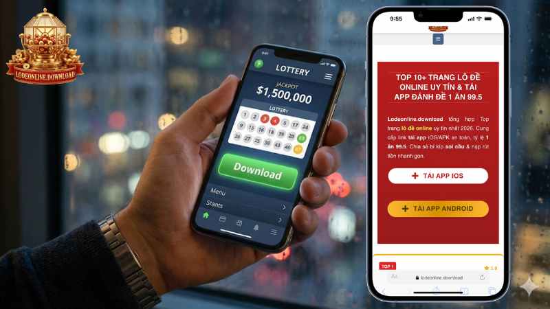 Giao diện ứng dụng Lô đề trên điện thoại smartphone.