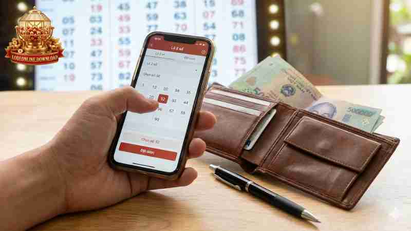 Minh họa việc so sánh con số mơ được với bảng kết quả xổ số.